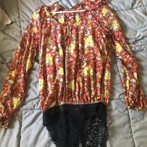 NWOT floral Free People bodysuit